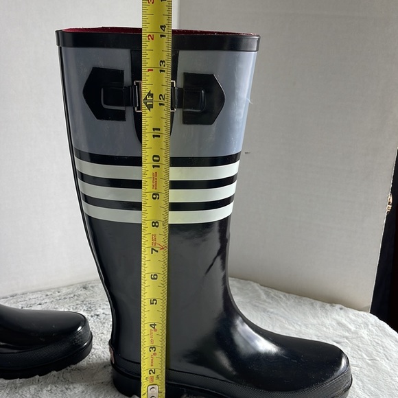 Tommy Hilfiger Black Rubber Rain Boots Women size 6M - Picture 16 of 16